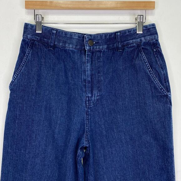 JENNI KAYNE Wide Leg Trouser Jean Womens Sz 6 Relaxed High Rise Vtg Blue Preppy - Picture 3 of 8